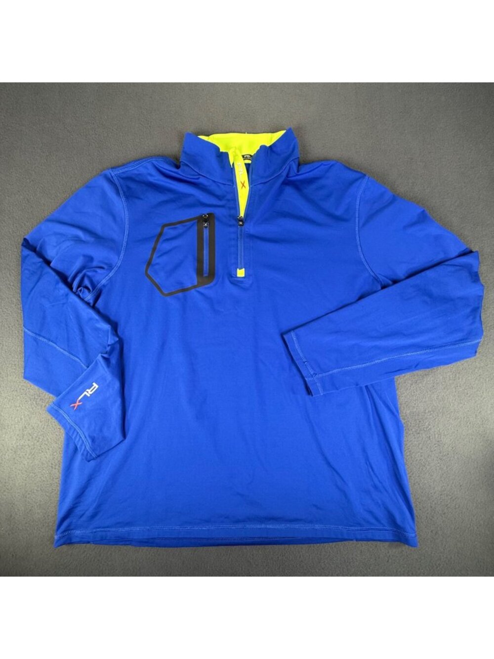 Ralph Lauren RLX Blue 1/4 Zip Lightweight Golf Pullover Sweatshirt Mens XL EUC